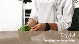  Presentation with kitchen - PPT layouts having tomato splash water - close up portrait background and a coral colored foreground