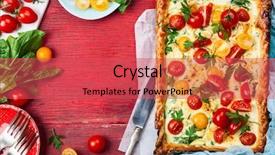  Presentation with puff pastry - Presentation theme having tomato tart made with puff background and a red colored foreground