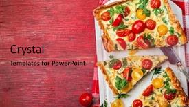  Presentation with puff pastry - Slide deck enhanced with tomato tart made with puff background and a red colored foreground