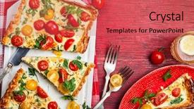  Presentation with puff pastry - Audience pleasing PPT layouts consisting of tomato tart made with puff backdrop and a red colored foreground