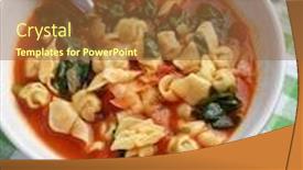  Presentation with spinach - Amazing theme having tomato-tortellini-spinach-soup backdrop and a tawny brown colored foreground