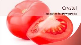  Presentation with tomato - PPT theme having tomato vegetable isolated on white background and a  colored foreground