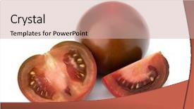  Presentation with vegetable microbiology - Beautiful presentation design featuring tomato vegetable isolated on white backdrop and a  colored foreground