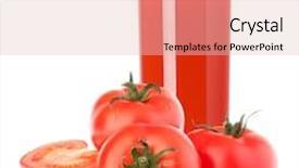  Presentation with tomato juice - Slides with tomato vegetable juice in glass background and a lemonade colored foreground