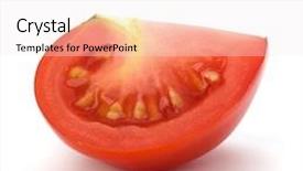  Presentation with parts - Presentation having tomato vegetable parts isolated on white background background and a sky blue colored foreground