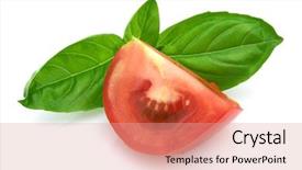  Presentation with tomato - Slide deck enhanced with tomato with basil background and a coral colored foreground