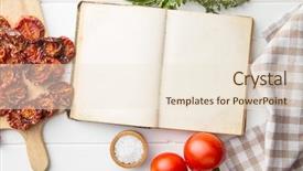  Presentation with recipe book - PPT layouts having tomatoes dried tomatoes herbs background and a lemonade colored foreground