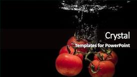  Presentation with water splash on black - Slide deck featuring tomatoes in splash of water background and a  colored foreground