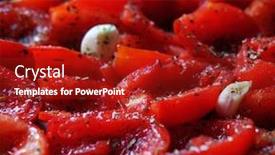  Presentation with dried food - Cool new PPT layouts with tomatoes-lie-on-a-baking backdrop and a crimson colored foreground