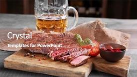  Presentation with vegetable cutting board - Audience pleasing presentation design consisting of tomatoes on cutting board backdrop and a coral colored foreground