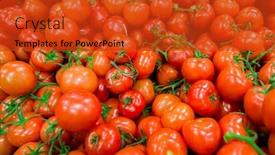  Presentation with supermarket - Beautiful theme featuring tomatoes-on-the-supermarket-display backdrop and a red colored foreground