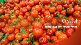  Presentation with supermarket - Slide set featuring tomatoes-on-the-supermarket-display background and a crimson colored foreground