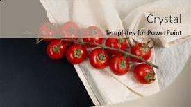  Presentation with kitchen towel - Presentation consisting of tomatoes-on-towel-and-kitchen background and a lemonade colored foreground