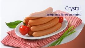  Presentation with thin film nano particles - Presentation theme with tomatoes on white oval plate background and a sky blue colored foreground