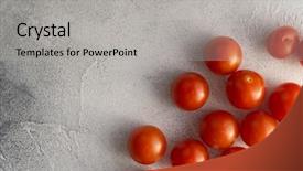  Presentation with corner - Cool new PPT theme with tomatoes on white textured stone backdrop and a light gray colored foreground
