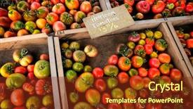 Presentation with market - Colorful slide deck enhanced with tomatoes tomatos heirloom produce vegatable backdrop and a  colored foreground