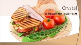  Presentation with bacon - Cool new presentation theme with tomatoes-with-a-bacon-lettuce backdrop and a coral colored foreground