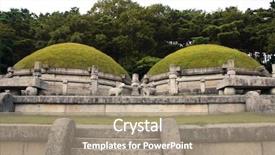  Presentation with korea unesco - PPT theme enhanced with tombs of king kongmin konmin background and a coral colored foreground