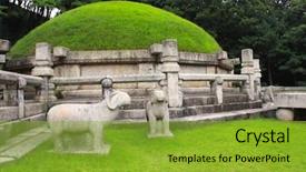  Presentation with korea unesco - Presentation consisting of tombs of king kongmin konmin background and a gold colored foreground