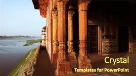  Presentation with agra - Amazing PPT theme having tomb at agra uttar pradesh backdrop and a tawny brown colored foreground