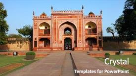  Presentation with agra - Beautiful theme featuring tomb at agra uttar pradesh backdrop and a coral colored foreground