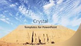  Presentation with abu simbel - Colorful PPT theme enhanced with tomb in abu-simbel egypt backdrop and a light blue colored foreground