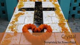  Presentation with father birthday - Slide set consisting of tomb-of-a-croatian-missionary background and a red colored foreground