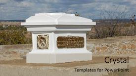 Presentation with british war - Amazing PPT theme having tomb-of-british-officers-crimean backdrop and a coral colored foreground
