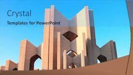  Presentation with iran - Presentation theme consisting of tomb of poets in sunset background and a cyan colored foreground