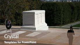 Presentation with cemetery - PPT layouts featuring nameless - tomb of the unknown soldier background and a coral colored foreground