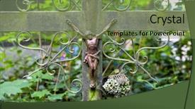  Presentation with crucifix - Theme with tomb with crucifix background and a seafoam green colored foreground
