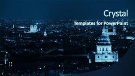  Presentation with city rooftop party - Amazing PPT theme having tombs - paris city skyline rooftop view backdrop and a navy blue colored foreground
