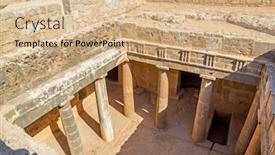 Presentation with ancient kings - Presentation theme consisting of tombs-of-the-kings-collonade background and a coral colored foreground