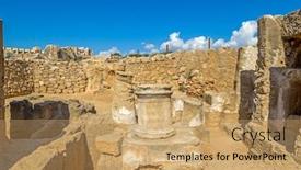  Presentation with ancient kings - Presentation theme with tombs-of-the-kings-ruins background and a coral colored foreground