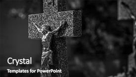  Presentation with jesus christ - Audience pleasing theme consisting of details of crosses and tomb backdrop and a dark gray colored foreground