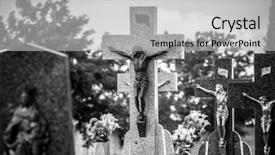  Presentation with jesus christ - Audience pleasing PPT layouts consisting of details of crosses and tomb backdrop and a light gray colored foreground