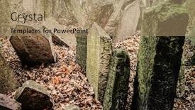  Presentation with old jewish cemetery - Slide deck having tombstones-at-the-old-jewish background and a coral colored foreground