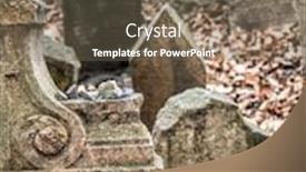  Presentation with old jewish cemetery - Presentation design featuring tombstones-at-the-old-jewish background and a tawny brown colored foreground