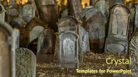  Presentation with dark night - Presentation theme consisting of tombstones-in-an-old-cemetery and a tawny brown colored foreground