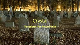  Presentation with dark night - PPT layouts consisting of tombstones-in-an-old-cemetery and a tawny brown colored foreground