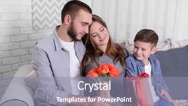  Presentation with an open gift box - Beautiful slides featuring tome - husband and son giving gift backdrop and a mint green colored foreground