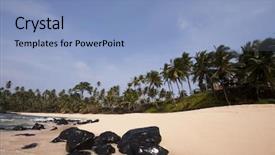  Presentation with paradise - Amazing theme having tome - summer paradise landscape backdrop and a  colored foreground