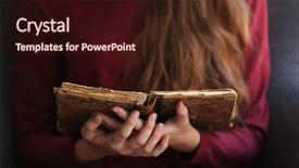  Presentation with old book - Cool new slides with tome - woman reading old book backdrop and a  colored foreground