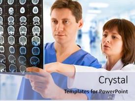 Tomograf Male And Female Doctors Looking PPT template 59 | CrystalGraphics