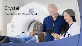  Presentation with maintenance of computer - PPT theme enhanced with resonant electronics - colleagues discussing over tablet computer background and a light gray colored foreground