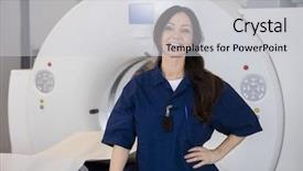  Presentation with mri - Amazing slide set having computed tomography axial - confident female radiologist by mri backdrop and a light gray colored foreground