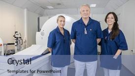  Presentation with mri - PPT theme featuring computed tomography axial - confident medical team smiling background and a teal colored foreground
