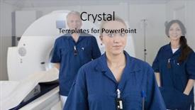  Presentation with mri - Beautiful slide deck featuring computed tomography axial - female medical professional with colleagues backdrop and a light gray colored foreground