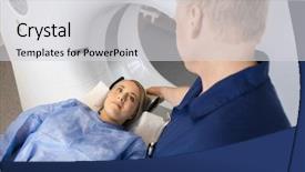  Presentation with mri - Cool new PPT layouts with computed tomography axial - female patient looking at radiologist backdrop and a light gray colored foreground