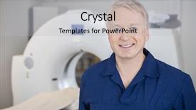  Presentation with mri - Colorful presentation design enhanced with computed tomography axial - professional standing by mri machine backdrop and a light gray colored foreground